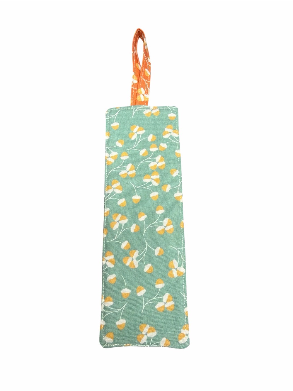 Hand Crafted Reversible Fabric Bookmark Print 7” x 2.5”